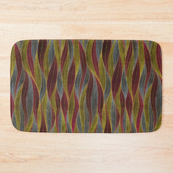 Item preview, Gray, crimson and green leaves with gold contours designed and sold by IrinaIkar.