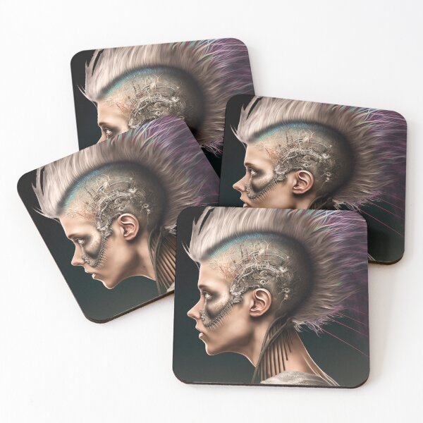 Item preview, Biomechanical Woman - Purple Mohawk designed and sold by theblueofmyeye.