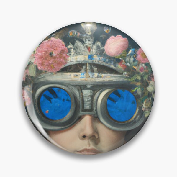 Item preview, Unusual Altered Steampunk Portrait Painting with Goggles ( Steampunk ) designed and sold by RadRococo.