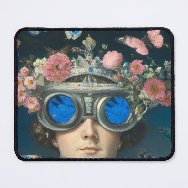 Item preview, Unusual Altered Steampunk Portrait Painting with Goggles ( Steampunk ) designed and sold by RadRococo.