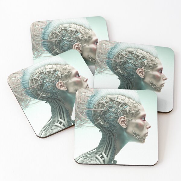 Item preview, Biomechanical Woman - Pale Blue Hair designed and sold by theblueofmyeye.
