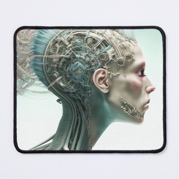 Item preview, Biomechanical Woman - Pale Blue Hair designed and sold by theblueofmyeye.