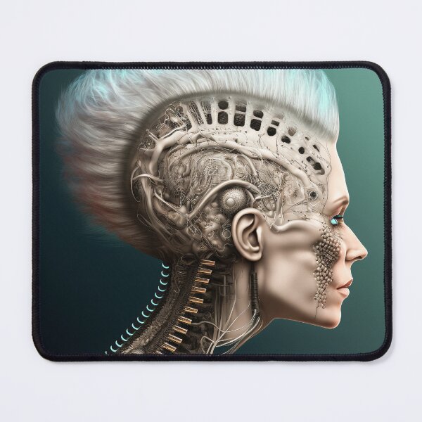 Item preview, Biomechanical Woman - White Mohawk Hair designed and sold by theblueofmyeye.