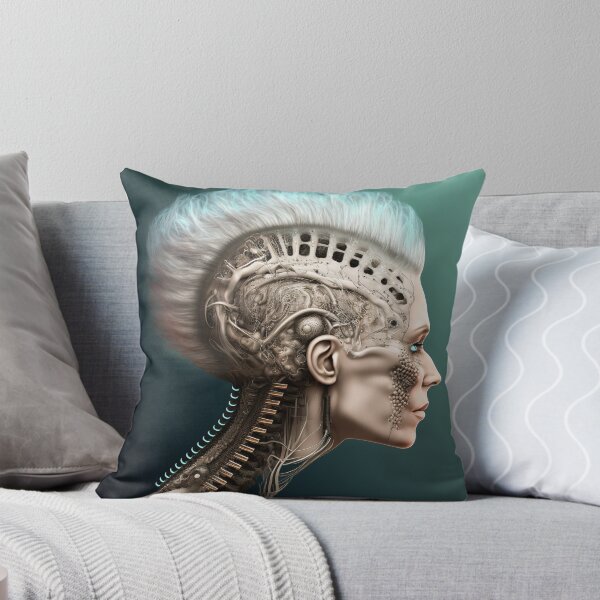 Item preview, Biomechanical Woman - White Mohawk Hair designed and sold by theblueofmyeye.