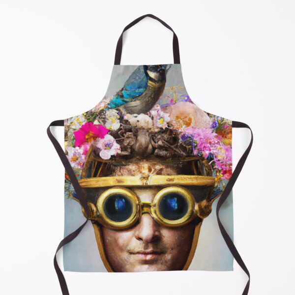 Item preview, Unusual Altered Steampunk Portrait Painting with Goggles ( Steampunk ) designed and sold by RadRococo.