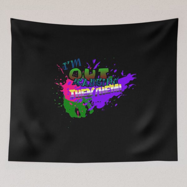 Item preview, I'm Out Causing TheyHem - Nonbinary Pride  designed and sold by cherierusellav.