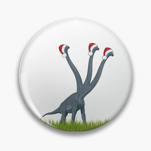 Item preview, Dinosaur enjoys Christmas with santa cap on | 3-necked dinosaur designed and sold by CosmicStory.