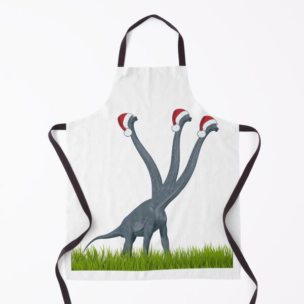 Item preview, Dinosaur enjoys Christmas with santa cap on | 3-necked dinosaur designed and sold by CosmicStory.