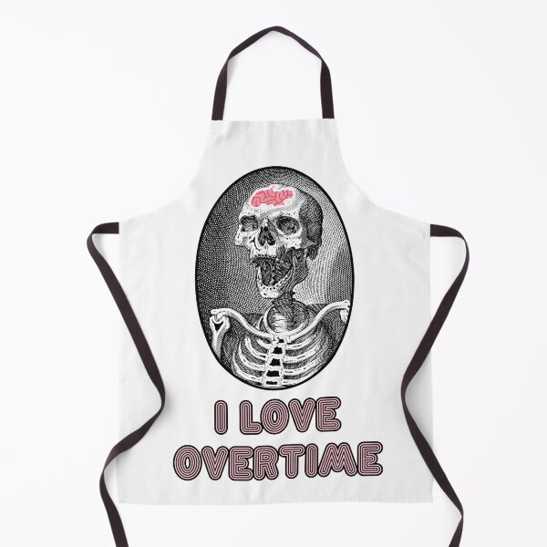 Item preview, 'I love Overtime' Skull Design - Retro Illustration Design for T-shirts, mugs, phone cases and other accessories designed and sold by Ridiculam Toga.