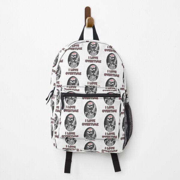 Item preview, 'I love Overtime' Skull Design - Retro Illustration Design for T-shirts, mugs, phone cases and other accessories designed and sold by Ridiculam Toga.