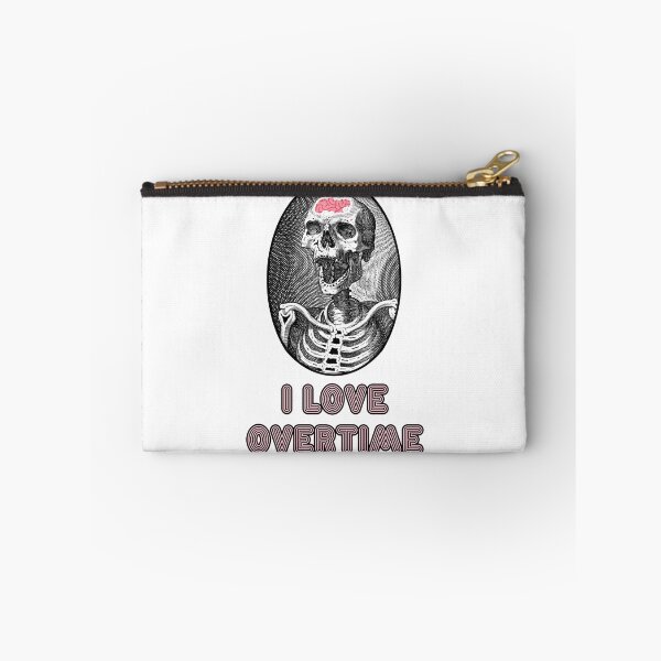 Item preview, 'I love Overtime' Skull Design - Retro Illustration Design for T-shirts, mugs, phone cases and other accessories designed and sold by Ridiculam Toga.