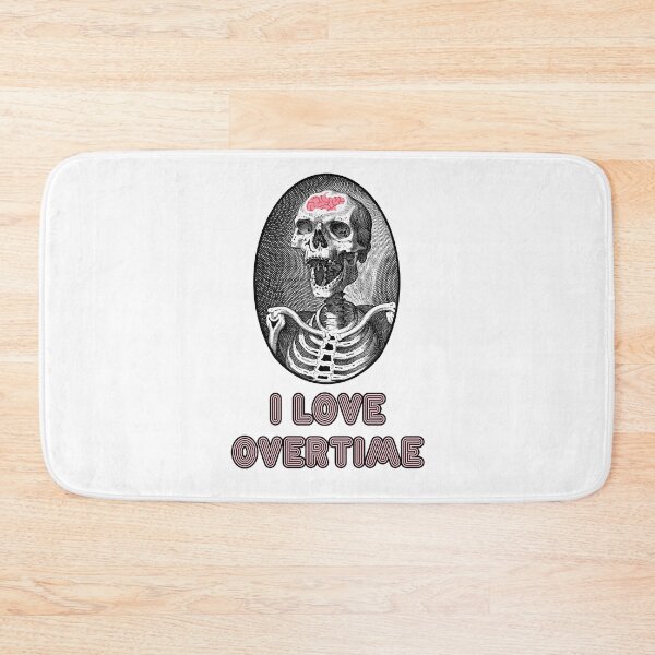 Item preview, 'I love Overtime' Skull Design - Retro Illustration Design for T-shirts, mugs, phone cases and other accessories designed and sold by Ridiculam Toga.