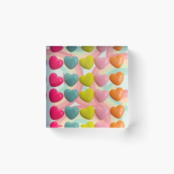 Item preview, hearts, candy hearts, colorful hearts, rainbow, red hearts, pink hearts, designed and sold by quotefactory.