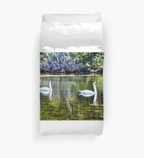 Swans At The Lake Duvet Cover