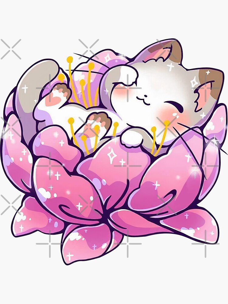Cute Cat Tumbler with Lid and Straw - Cherry Blossom Sakura Cat