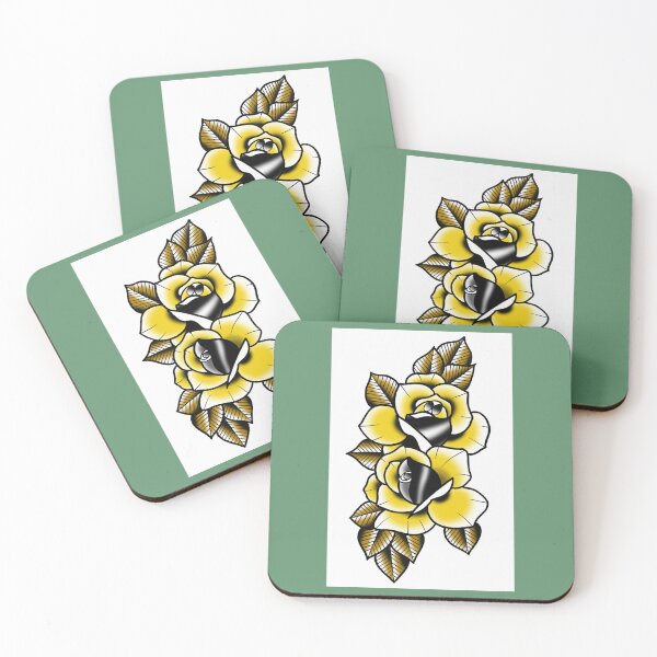 Item preview, Fkj tattoo flash yellow roses  designed and sold by ReganPacocha.