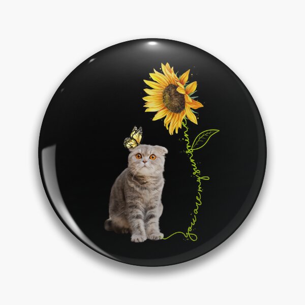 Item preview, You're My Sunshine Sunflower Butterfly Brown Furry Chub Cat designed and sold by Barnissim.