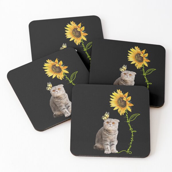 Item preview, You're My Sunshine Sunflower Butterfly Brown Furry Chub Cat designed and sold by Barnissim.