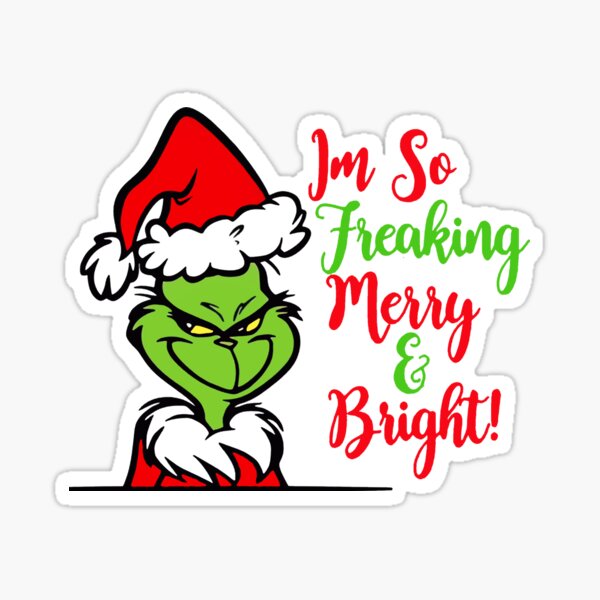 Merry And Bright Coffee Sticker for Sale by shopPosSisions