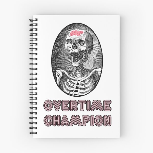Item preview, 'Overtime Champion' Skull Design - Retro Illustration Design for T-shirts, mugs, phone cases and other accessories designed and sold by Ridiculam Toga.