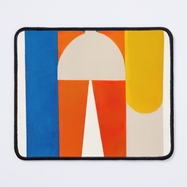 Artikelvorschau, Geometrische Frau - abstrakte Kunst - Rot, Blau und Orange auf Weiß entworfen und verkauft von Inomaly Art.