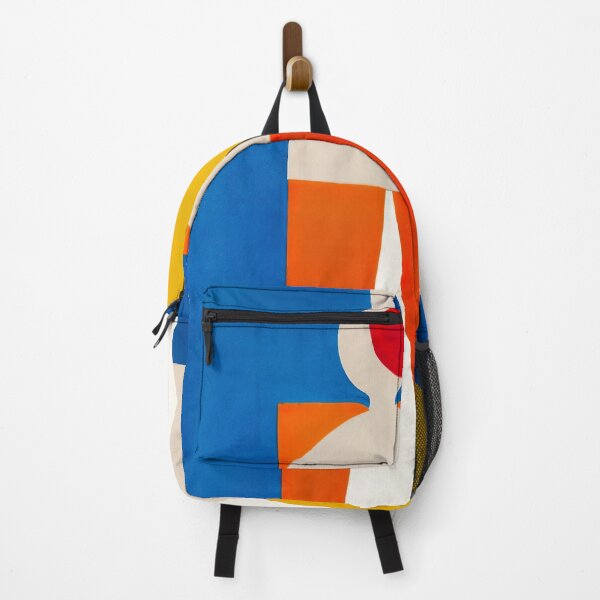 Artikelvorschau, Geometrische Frau - abstrakte Kunst - Rot, Blau und Orange auf Weiß entworfen und verkauft von Inomaly Art.