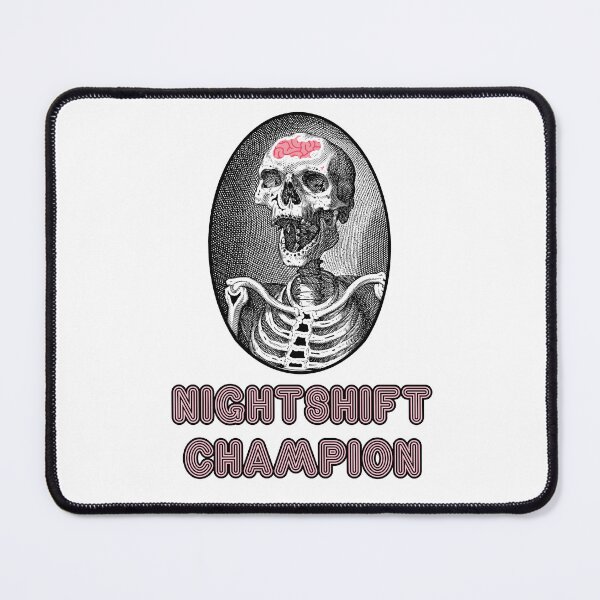 Item preview, 'Nightshift Champion' Skull Design - Retro Illustration Design for T-shirts, mugs, phone cases and other accessories designed and sold by Ridiculam Toga.