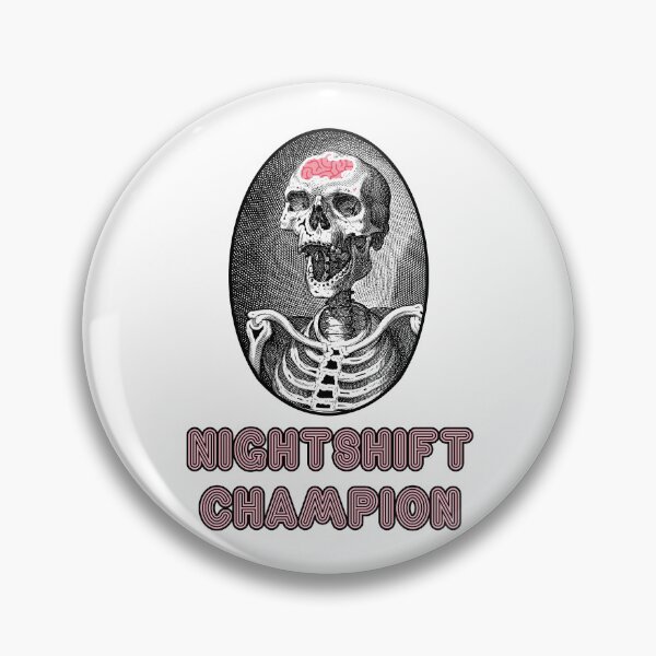 Item preview, 'Nightshift Champion' Skull Design - Retro Illustration Design for T-shirts, mugs, phone cases and other accessories designed and sold by Ridiculam Toga.