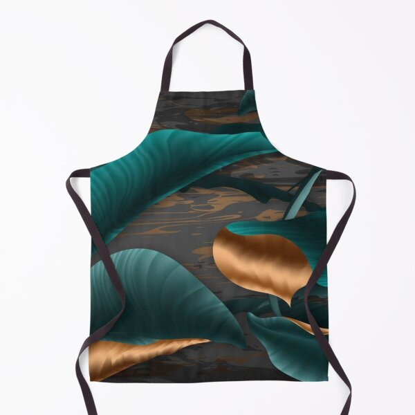 Item preview, Digital Art of Turquoise and Gold Leaves designed and sold by NengShop.