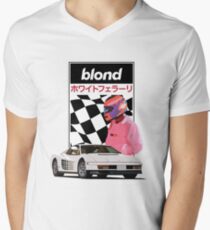 White Ferrari Men's V-Neck T-Shirt