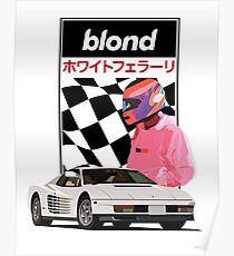White Ferrari Poster