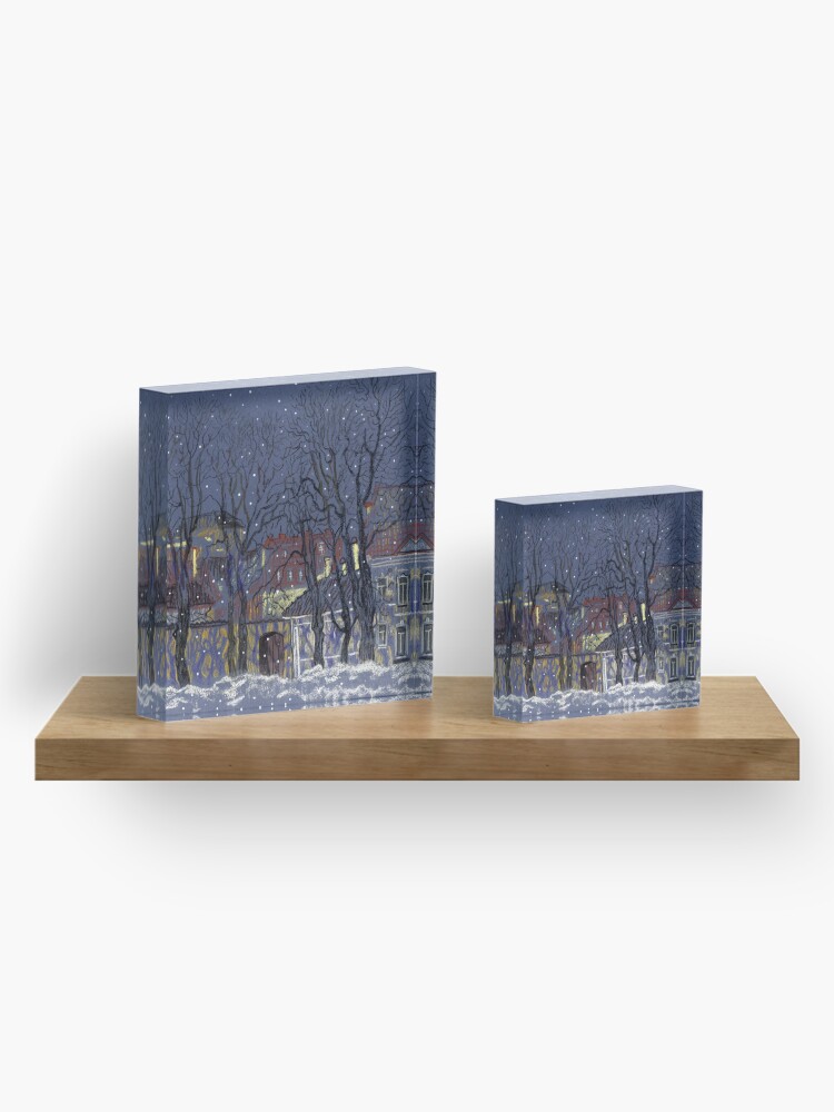 Alternate view of Winter Vilnius Acrylic Block