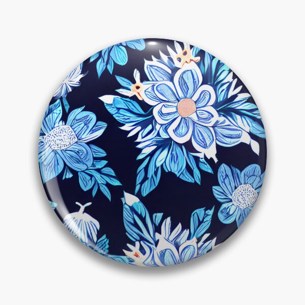 Item preview, floral white flower blue leaf patter #3 designed and sold by supeart.