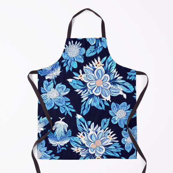 Item preview, floral white flower blue leaf patter #3 designed and sold by supeart.