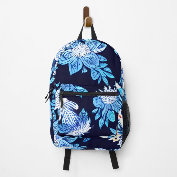 Item preview, floral white flower blue leaf patter #3 designed and sold by supeart.
