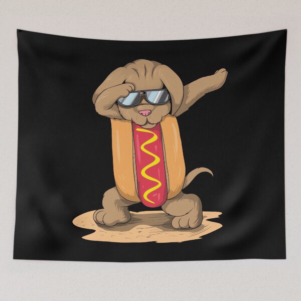 Item preview, Funny Dog Dachshund Dabbing Hot Dog Fast Food designed and sold by vaharisanic.