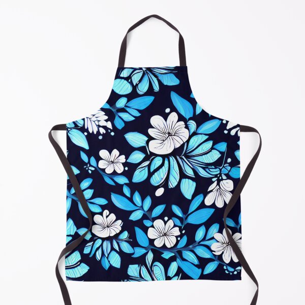 Item preview, floral white flower blue leaf patter #4 designed and sold by supeart.