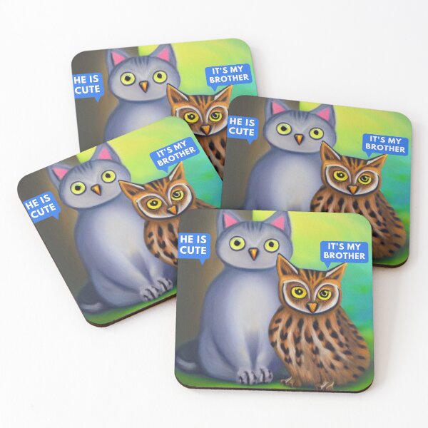 Item preview, A Cat and An Owl Funny Pet Owner Funny Chit Chat designed and sold by Trendy-Now.