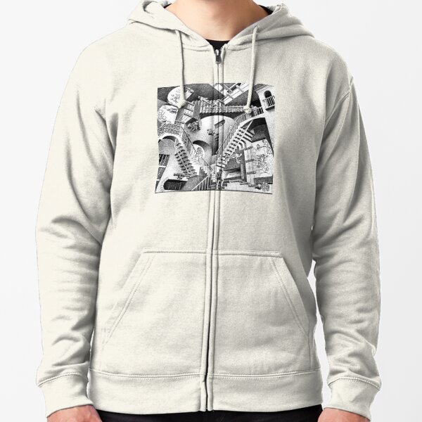 Escher Staircases Zipped Hoodie
