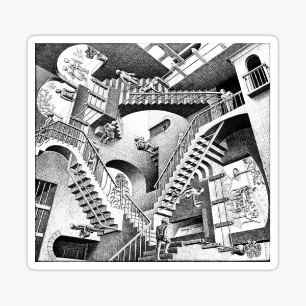 Escher Staircases Sticker