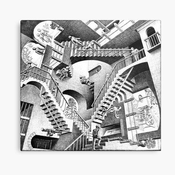Escher Staircases Metal Print