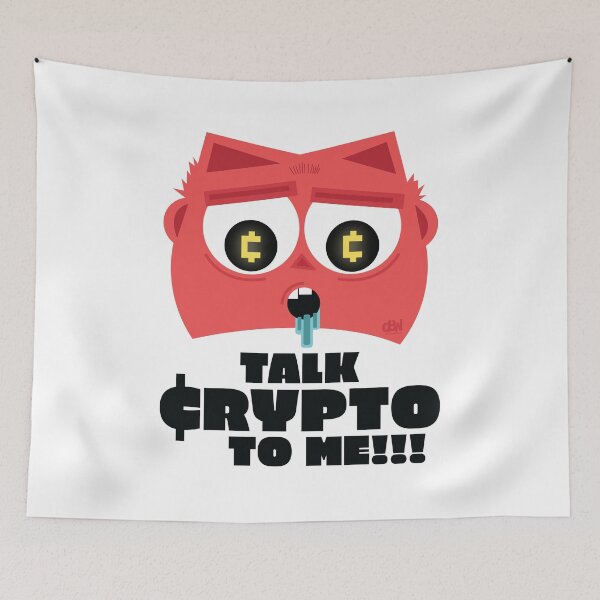 Item preview, Talk Crypto To Me Funny Crypto Devilish Emoji Face Drooling In The Mood To Speak Cryptocurrency designed and sold by doseofwin.