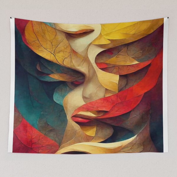 Item preview, Abstract Leaf Veins Shaped Woman's Face designed and sold by NengShop.