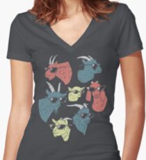 Goats Women's Fitted V-Neck T-Shirt