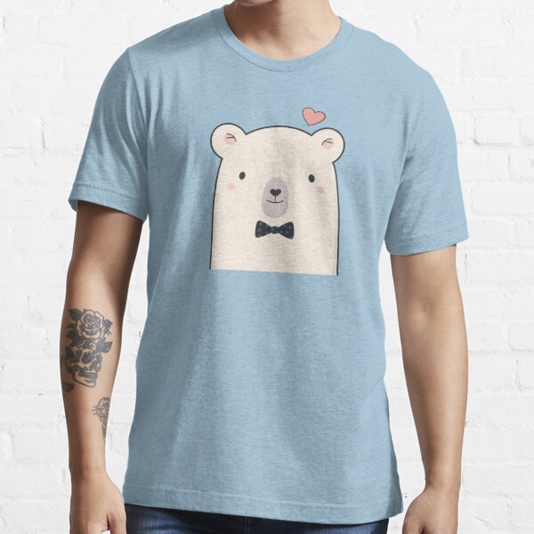 Kawaii Cute Polar Bear with Heart Polar Bear Classic T-Shirt | Redbubble