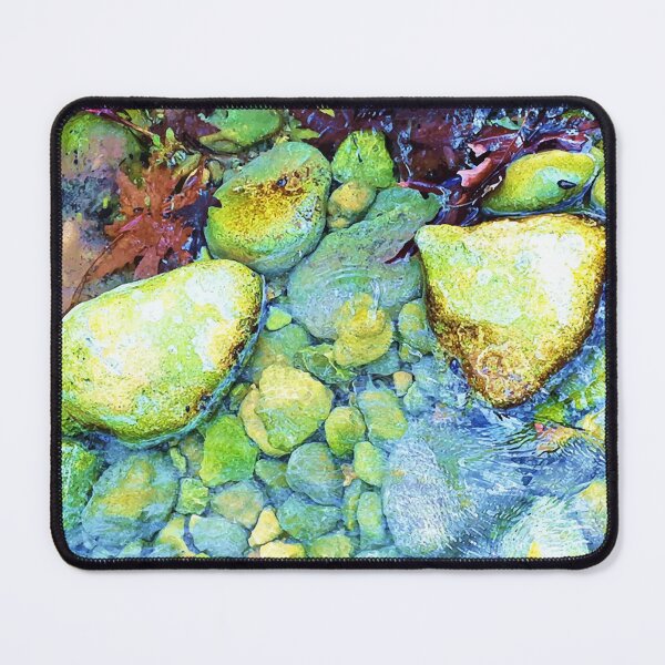 Item preview, Wet pebbles and leaves, river, water, nature, rain, winter, xmas, fall, leaves, tropical, summer, holidays, art, exotic designed and sold by PrintedDreams.