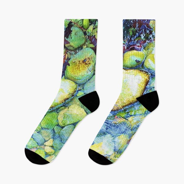 Item preview, Wet pebbles and leaves, river, water, nature, rain, winter, xmas, fall, leaves, tropical, summer, holidays, art, exotic designed and sold by PrintedDreams.