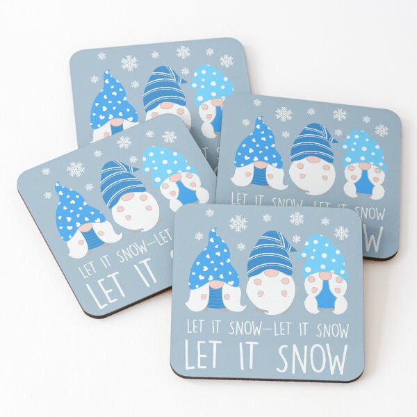 Item preview, Blue Christmas Gnomes - Let It Snow designed and sold by LowBrowContent.