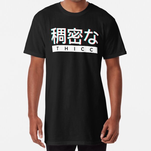 Aesthetic Japanese "THICC" Logo Long T-Shirt