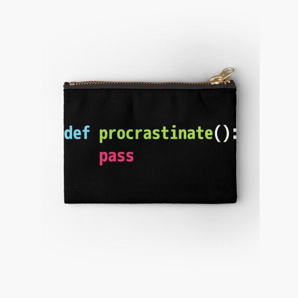 Item preview, Funny Python Code Pun Design - def procrastinate pass designed and sold by geeksta.